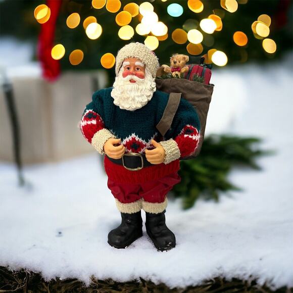 Vintage Santa Collectible World Bazaars Santa with Toy Sack 80525 #6 - Picture 1 of 16